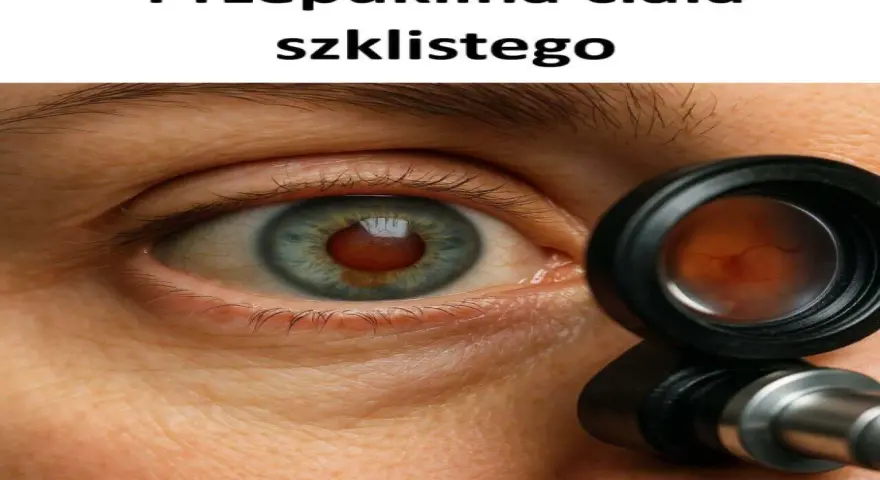 Badanie oka, widoczne odklejenie ciałka szklistego.