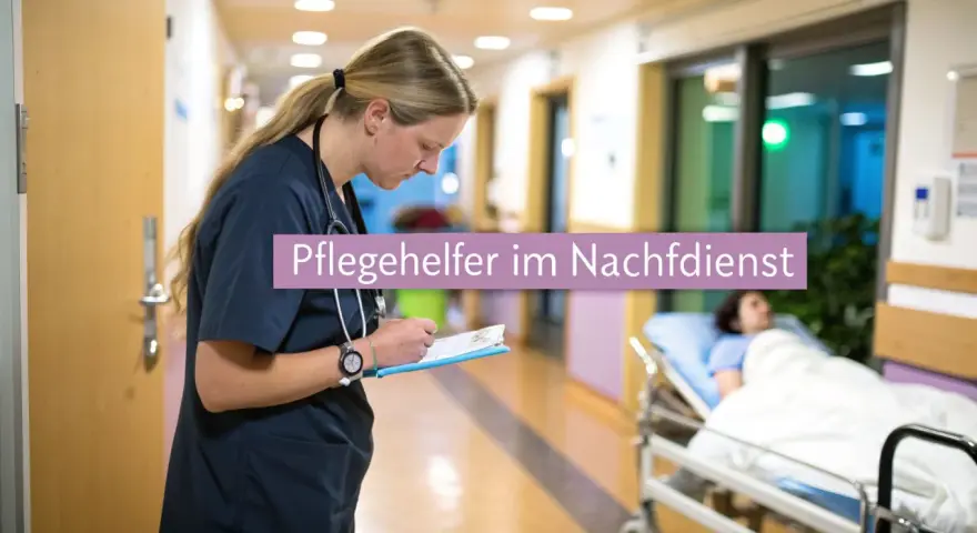 Pflegehelferin im Nachtdienst prüft Unterlagen. Die MDK-Richtlinien für den Nachtdienst sind wichtig für die Qualitätssicherung.