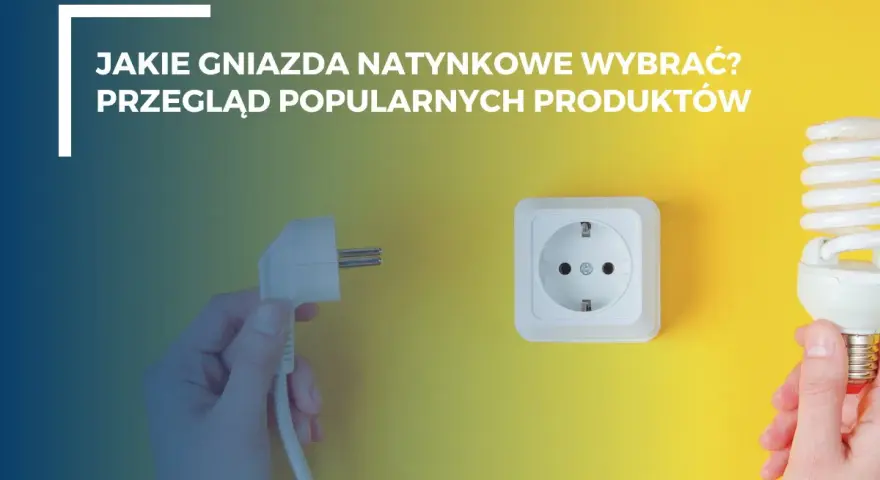 Jakie gniazda natynkowe wybrać? Przegląd popularnych produktów. Dłoń trzyma wtyczkę i żarówkę, obok gniazdko.