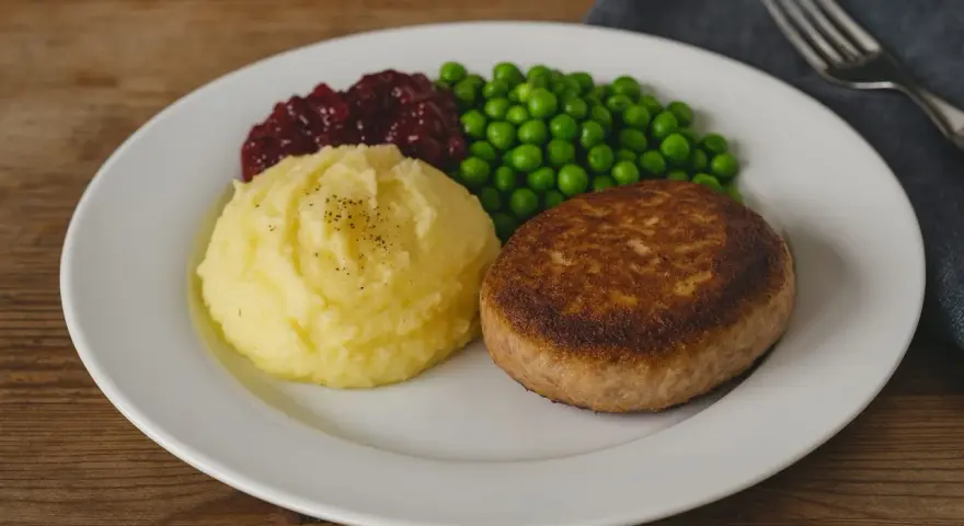 En klassisk Wallenbergare med potatismos, lingon och gröna ärtor. Ett utsökt recept för en svensk klassiker.