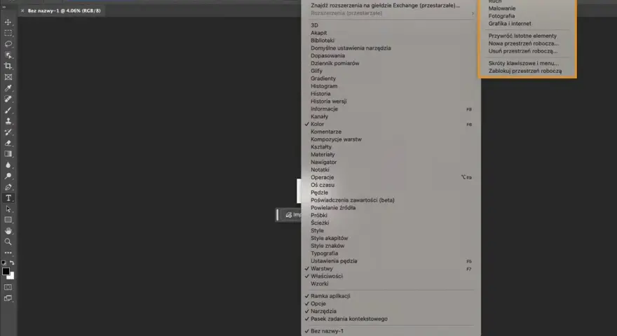 Jak włączyć pasek narzędzi w Photoshopie i rozwiązać problemy z widocznością