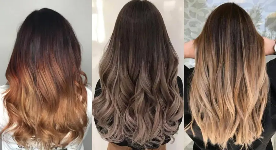 Trzy kobiety prezentują ombre na włosach: od ciemnych po rude, popielate i blond. Zastanawiasz się, jak często można farbować włosy?