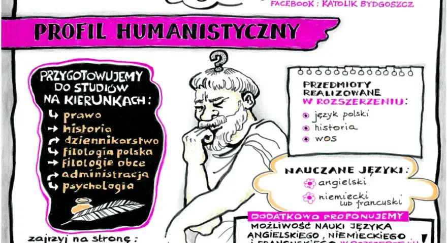Zastanawiasz się, jakie studia po humanie wybrać? Bydgoski Katolik przygotowuje do kierunków takich jak prawo, historia, dziennikarstwo, filologie, administracja i psychologia.