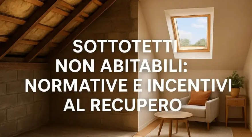 Sottotetti non abitabili: un'ispezione rivela normative e incentivi per il recupero. Spazio con poltrona, tavolino e lucernario.