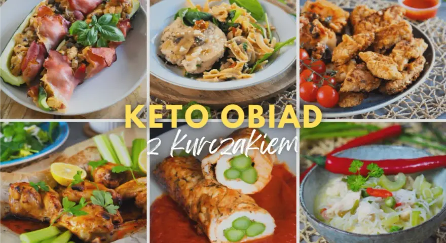 Keto obiad z kurczakiem: faszerowana cukinia, kurczak z szparagami, skrzydełka i zupa. Pyszne i zdrowe propozycje.