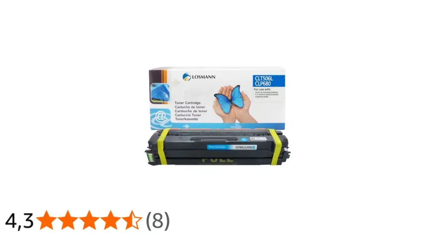 Toner do drukarki Samsung CLP-680ND, model CLT506L, w opakowaniu Losmann z motywem motyla.