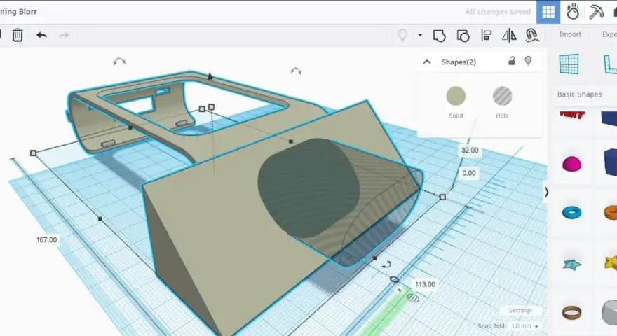 Projekt 3D w Tinkercad po polsku: tworzenie uchwytu z wycięciem.