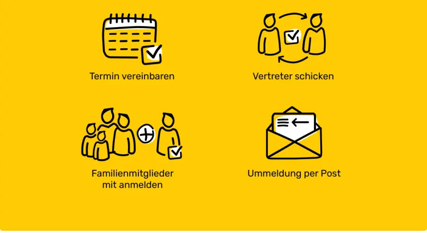 Termin vereinbaren, Vertreter schicken, Familienmitglieder anmelden, Ummeldung per Post. Hier erfahren Sie, wie lange jemand bei Ihnen ohne Anmeldung wohnen darf.