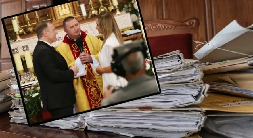 Kto udziela rozwodu kościelnego? Ksiądz w kościele, a obok stosy dokumentów, jak w sądzie.