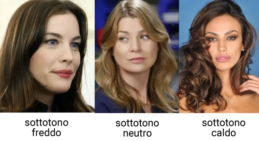 Tre donne con diverse tonalità di pelle: una con sottotono freddo, una neutro e una con sottotono caldo.