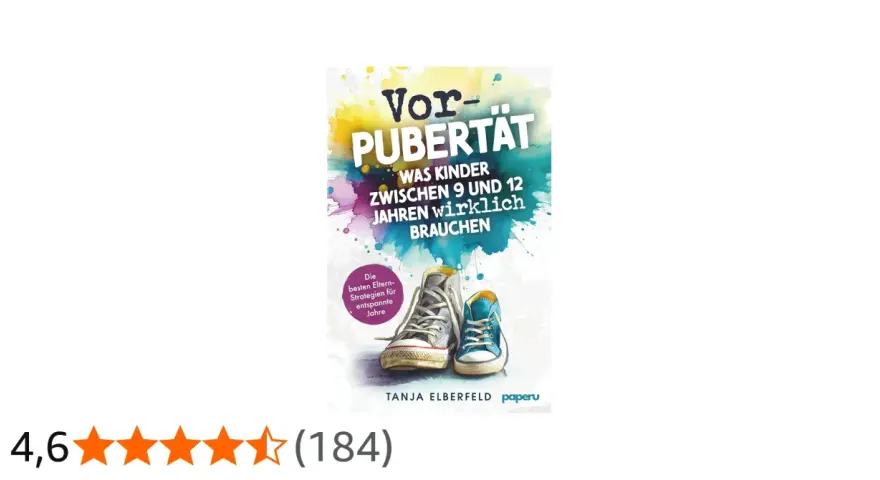 Buchcover: "Vor-PUBERTÄT" mit Turnschuhen. Ratgeber für Eltern von Kindern zwischen 9 und 12 Jahren.