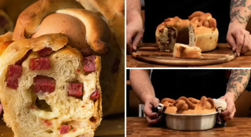 Casatiello napoletano ricetta della nonna: pane soffice con salumi e uova, un classico della Pasqua.