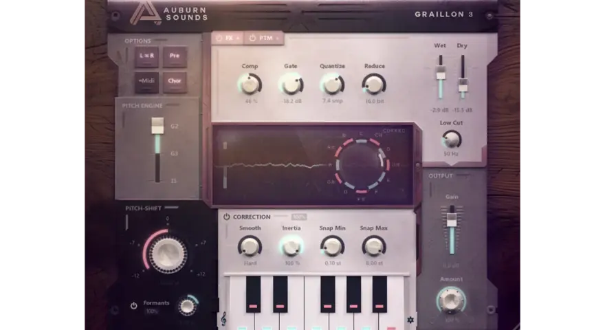 Interfejs wtyczki Graillon 3, idealny do tworzenia efektów wokalnych, jak autotune vst free.