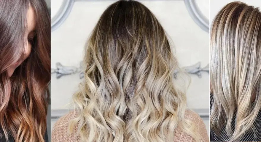 Trzy kobiety z różnymi fryzurami: ciemne włosy z rudymi końcówkami, brązowe przechodzące w blond ombre, oraz blond z jaśniejszymi pasemkami. Dylemat: najpierw ombre czy odrosty?