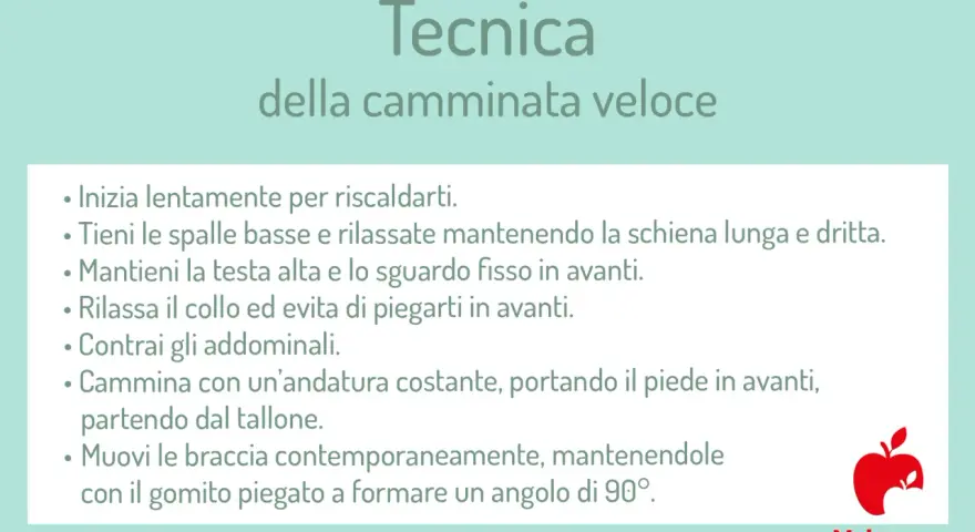 Guida alla camminata veloce: consigli per una postura corretta, dal riscaldamento al movimento delle braccia.