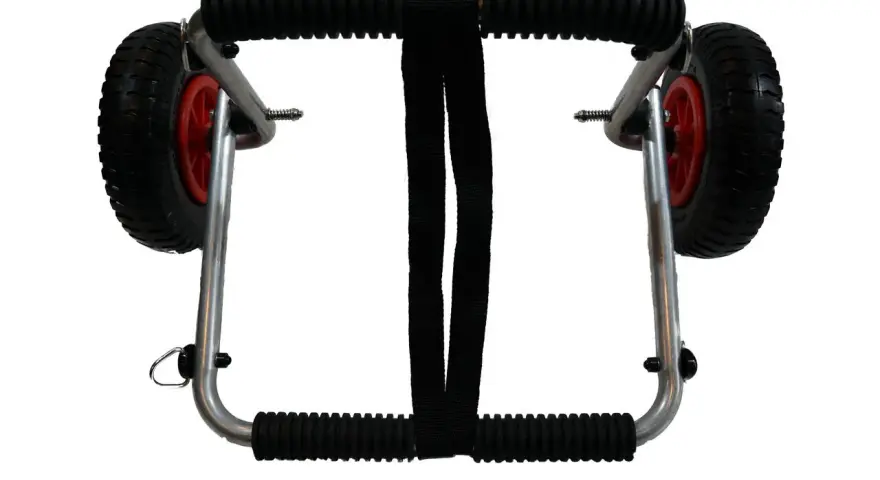 Ein robuster Trolley, ideal zum **sup trolley selber machen**. Mit zwei Rädern, Gummigriffen und Spanngurt.