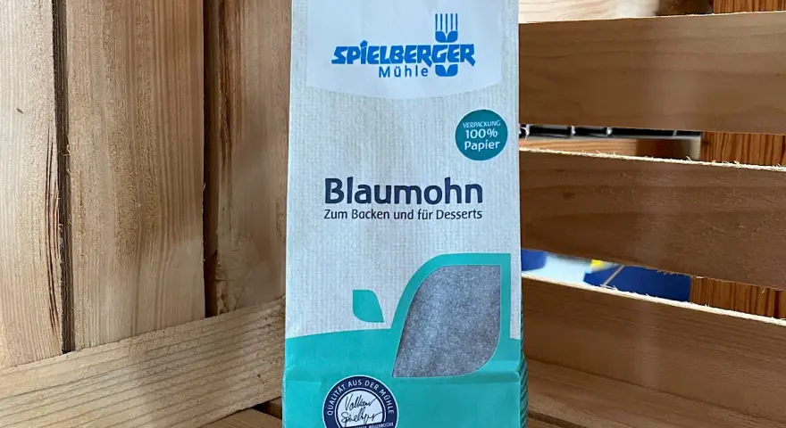 Bio Blaumohn zum Backen und für Desserts von Spielberger Mühle. Perfekt für Kuchen und süße Leckereien.