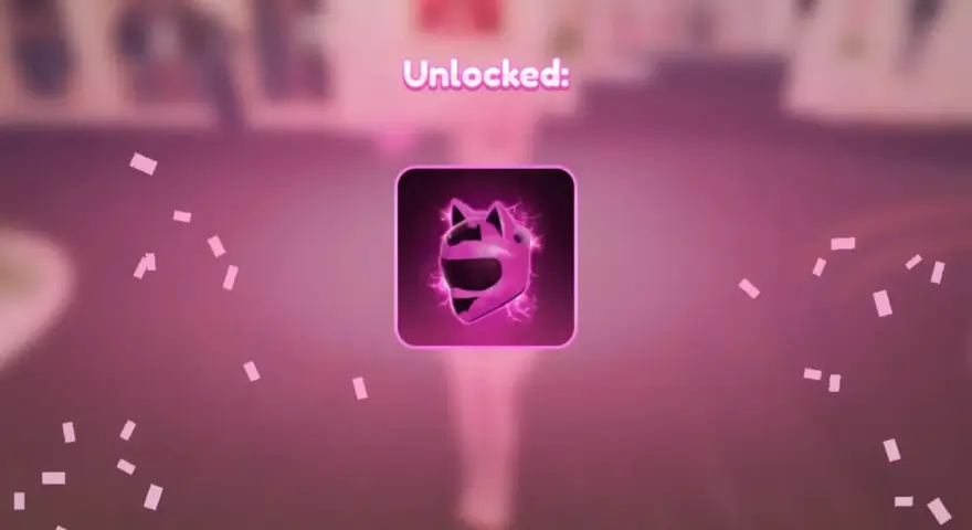 ¡Desbloqueado! Casco rosa con orejas de gato, listo para impresionar con códigos de vestimenta.