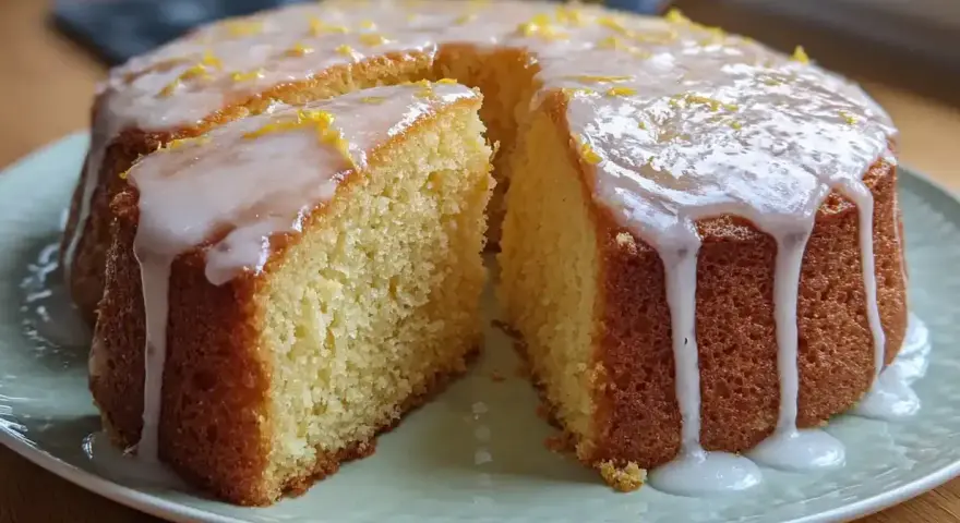 En saftig sockerkaka med glasyr och citronskal. Perfekt att frysa in för senare njutning.