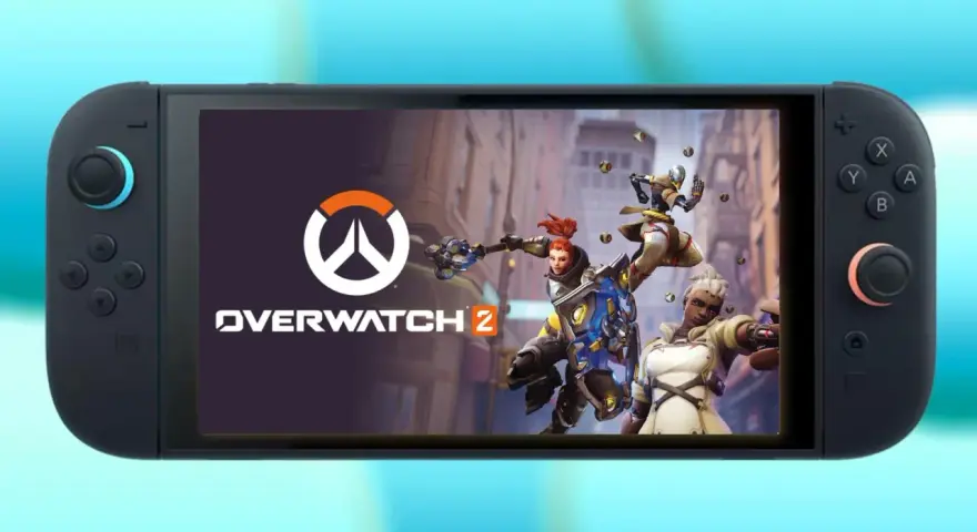 Overwatch 2 na Nintendo Switch. Dwie bohaterki gry, Brigitte i Sojourn, gotowe do walki na ekranie konsoli.