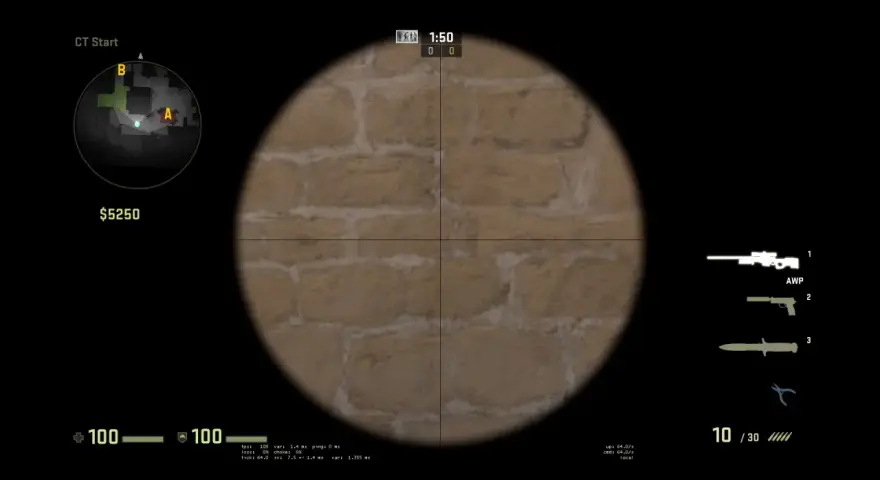 Komenda na pogrubiony celownik AWP CS2: Widoczność + Quickscope!