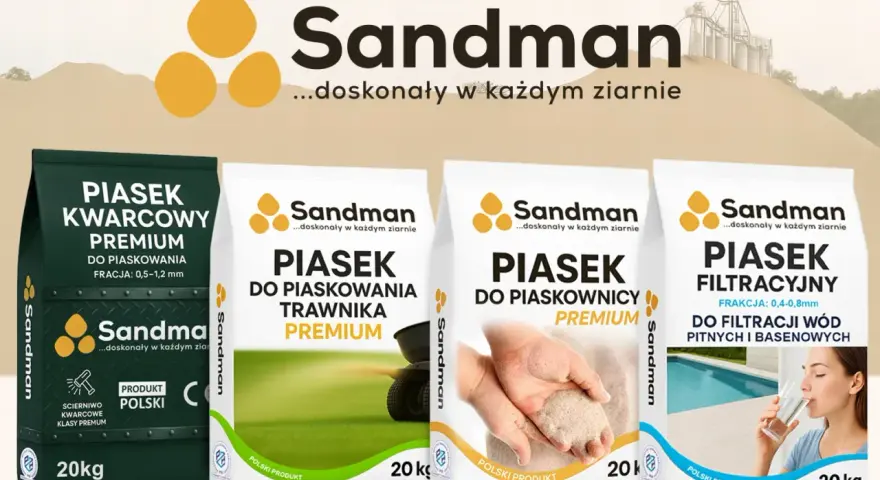 Cztery worki piasku Sandman: kwarcowy do piaskowania, do trawnika, do piaskownicy i filtracyjny. Jaki piasek do piaskownicy wybrać?