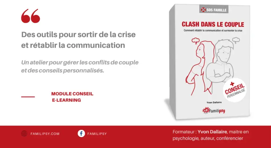 Quand on se dispute tout le temps pour rien, ce module e-learning offre des outils pour sortir de la crise et rétablir la communication dans le couple.