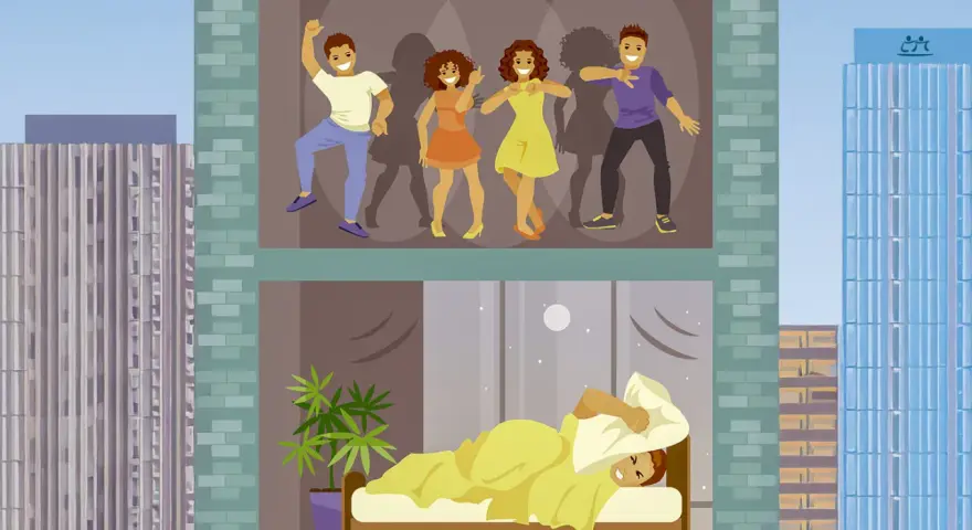 Fiesta en un piso, mientras en el de abajo alguien intenta dormir. ¿Hasta que hora se puede hacer ruido en Cataluña?