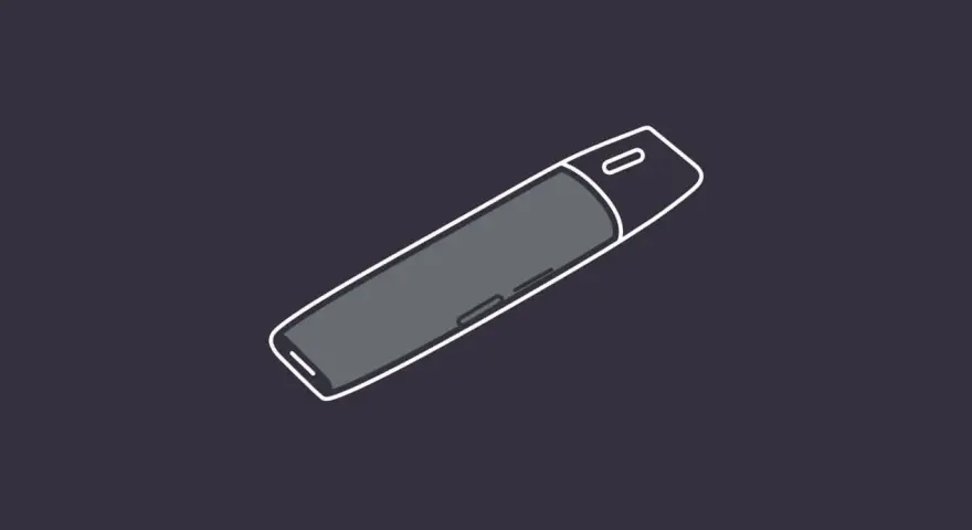 Dispositivo moderno, similar a un bolígrafo, que nos hace preguntar quién inventó el vaper.
