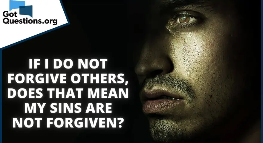 A man cries, questioning if his sins are forgiven if he doesn't forgive others, reflecting what Jesus says about forgiveness.