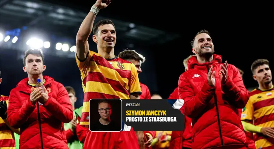 Piłkarze Jagiellonii świętują sukces w Lidze Konferencji. Szymon Janczyk relacjonuje prosto ze Strasburga.