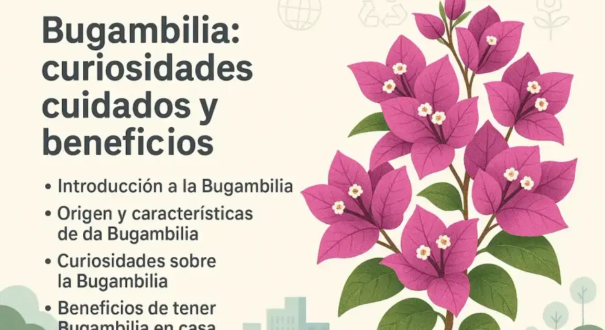 Bugambilia: curiosidades, cuidados y beneficios. Aprende todo sobre esta hermosa planta, desde su origen hasta cómo cuidarla para que florezca.