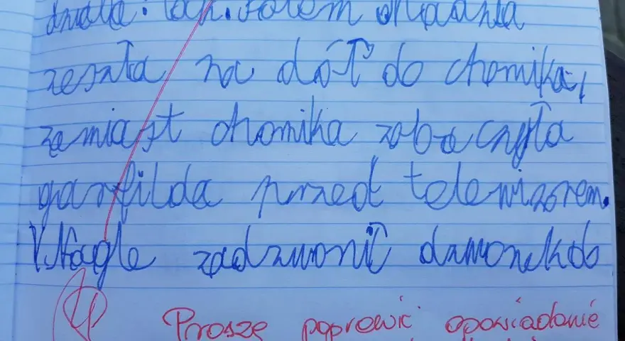 Działka: tak. Potem Madzia, zamiast chomika, ogląda Garfilda. To opowiadanie przykład, jak można spędzić czas.