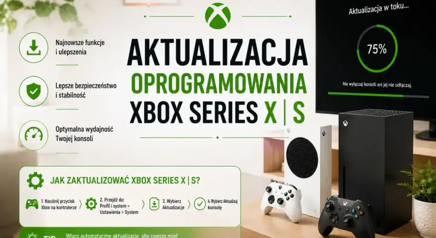 Aktualizacja oprogramowania Xbox Series X|S zapewnia najnowsze funkcje, bezpieczeństwo i optymalną wydajność.