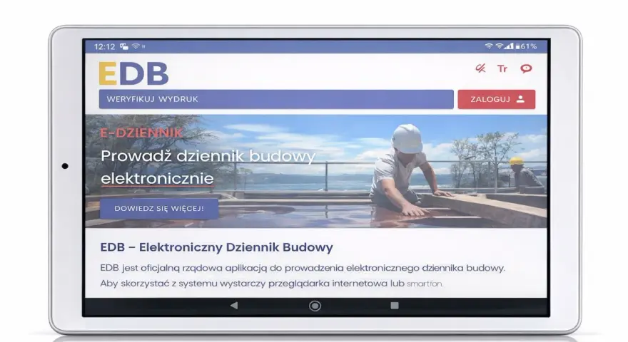 EDB - Elektroniczny Dziennik Budowy. Aplikacja do prowadzenia dziennika budowy online.