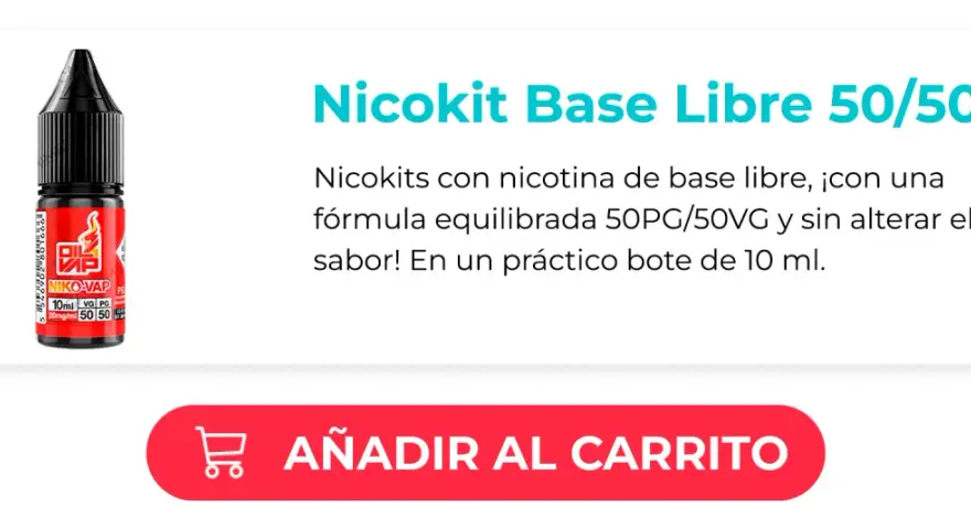 Bote de nicotina NIKO-VAP con fórmula 50/50. La molécula de nicotina base libre, equilibrada para no alterar el sabor.
