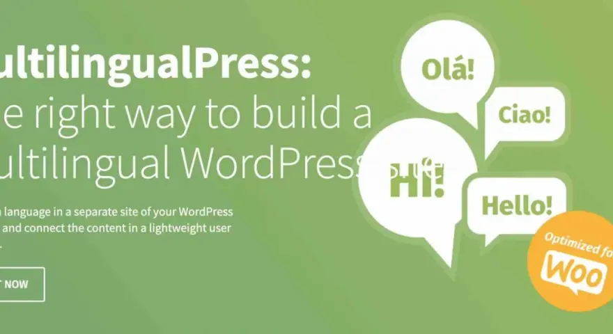 MultilingualPress : la solution idéale pour un site WordPress multilingue. Salutations en plusieurs langues dans des bulles.