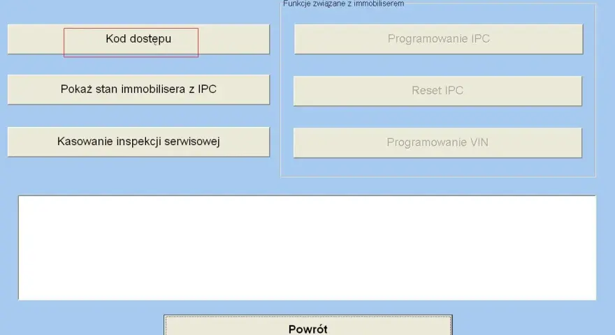 Program OP-COM do Opla, opcje: kod dostępu, kasowanie błędów kluczykiem, programowanie IPC, reset IPC, programowanie VIN.