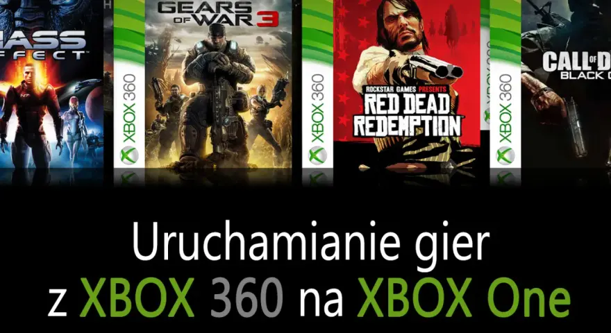 Czy płyty z Xbox 360 działają na Xbox One? Okładki gier: Mass Effect, Gears of War 3, Red Dead Redemption, Call of Duty.