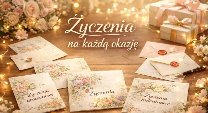 Piękne kartki z życzeniami na każdą okazję, idealne na prezent dla mamy. Bukiet róż, prezenty i świecące lampki tworzą ciepłą atmosferę.
