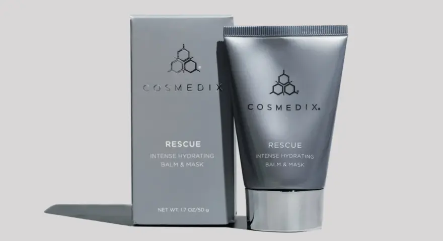 Krem nawilżający Cosmedix Rescue, idealny dla skóry wrażliwej, bo jest hipoalergiczny.
