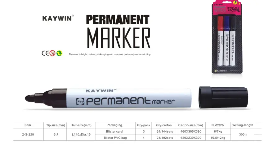 Pennarelli permanenti Kaywin, ideali per scrivere su legno. Scopri come togliere il pennarello dal legno con questi prodotti resistenti.