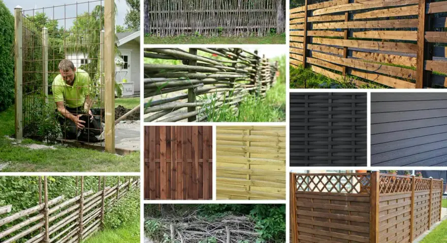 Här finns inspiration för att bygga billigt staket med olika material som grenar, trä och komposit.