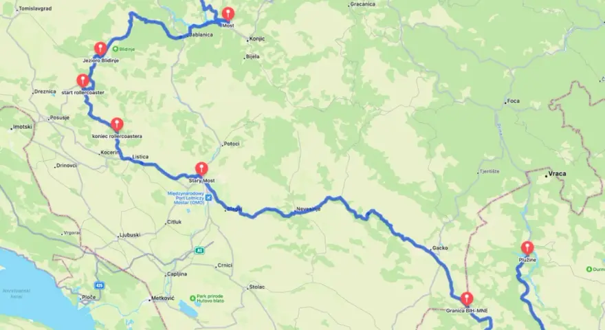 Trasa motocyklem przez Bałkany: od Jeziora Blidinje, przez Mostar, Gacko, aż do Plužine. Niezapomniana podróż!