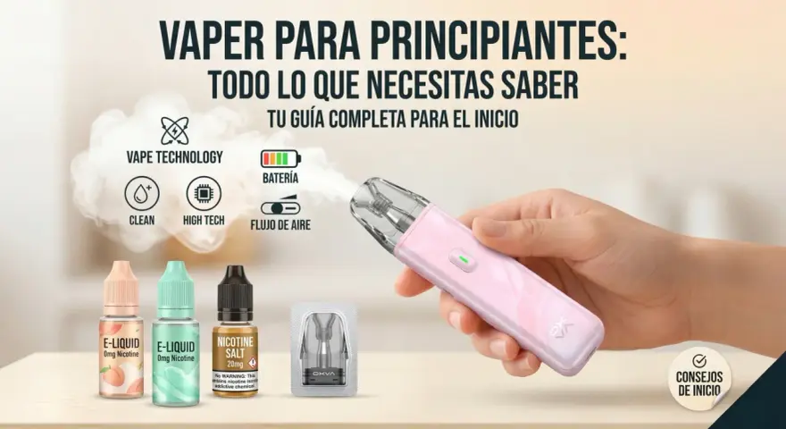 Guía para principiantes de vaper: e-líquidos, sales de nicotina y pods para tu dispositivo. Todo para empezar tu experiencia.