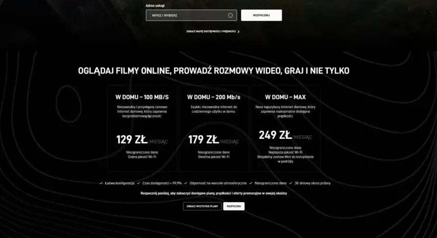 Oferta internetu domowego z opcją łączność satelitarna. Sprawdź plany i prędkości.