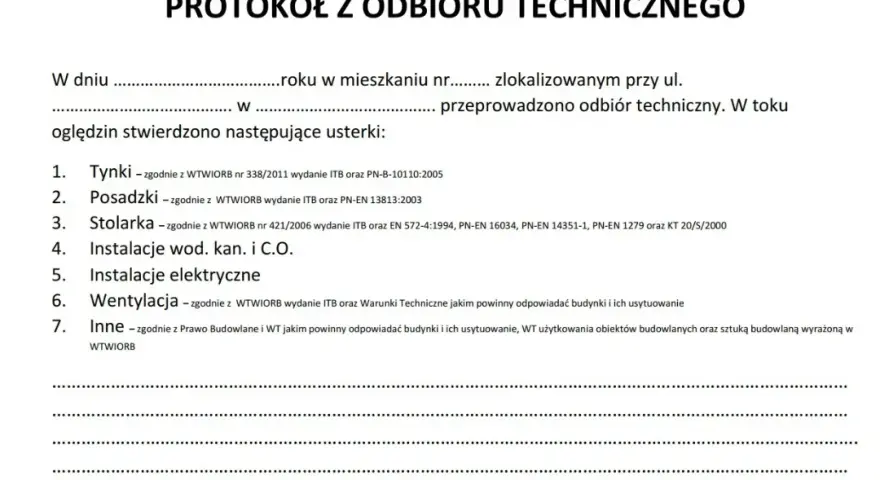 Odbiór mieszkania od dewelopera: lista kontrolna i prawa nabywcy