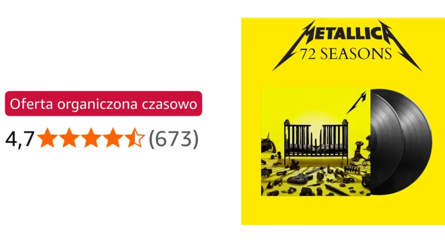 Okładka nowej płyty Metalliki "72 Seasons" z dwoma czarnymi winylami.