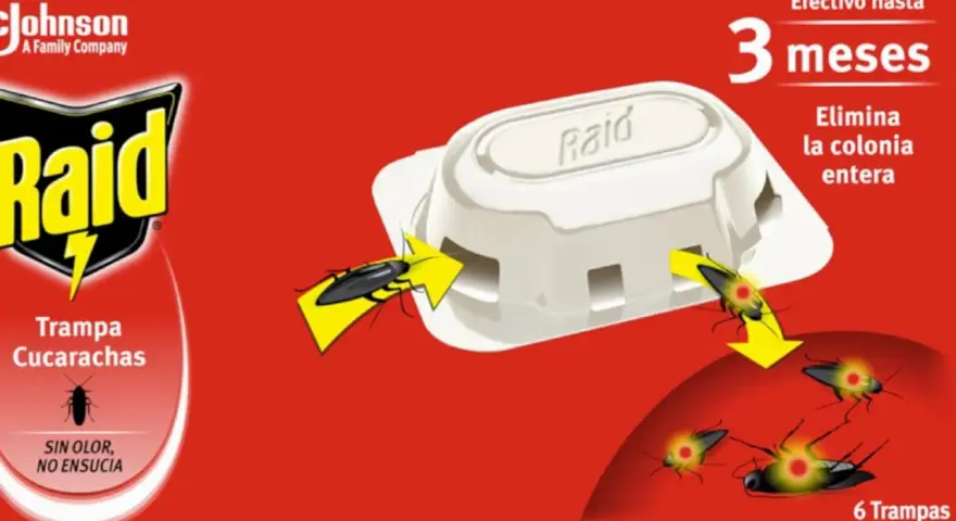Raid Trampa Cucarachas: un remedio eficaz para eliminar cucarachas. La trampa atrae y mata a las cucarachas, eliminando la colonia entera hasta por 3 meses.