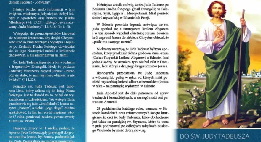 Św. Juda Tadeusz, patron trudnych spraw, przedstawiony na ikonie z włócznią. Modlitwa do św. Judy Tadeusza.